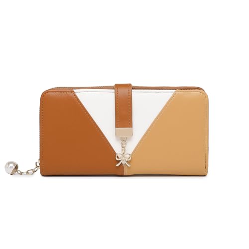 Miss Lulu Große Damen-Geldbörse, Elegante Damengeldbörse, Damengeldbörse aus Kunstleder mit weißem Druck, kleine Damengeldbörse Miss Lulu Große Damen-Geldbörse, Elegante Damengeldbörse, Damengeldbörse aus Kunstleder mit weißem Druck, kleine Damengeldbörse von Miss Lulu