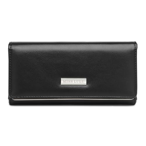 Miss Lulu Geldbörse Damen Lange Geldbeutel Frauen Portemonnaie Brieftasche Kartenfächer Reißverschluss Tasche Mehrere Karte Schlüssel PU Leder mit Metallschnalle Handyfach Miss Lulu Geldbörse Damen Lange Geldbeutel Frauen Portemonnaie Brieftasche Kartenfächer Reißverschluss Tasche Mehrere Karte Schlüssel PU Leder mit Metallschnalle Handyfach von Miss Lulu