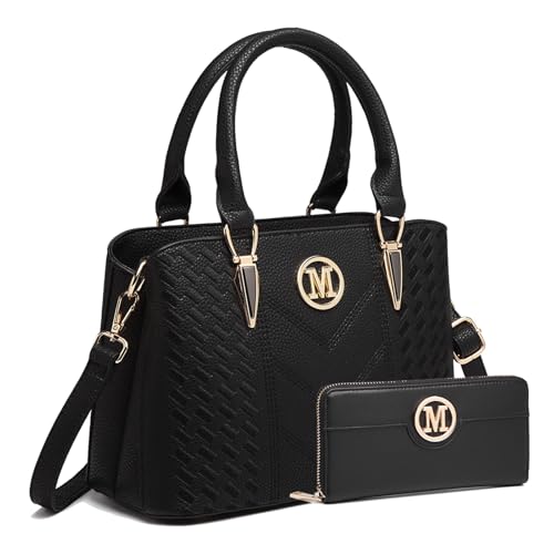 Miss Lulu Handtasche Damen Mittelgroß Henkeltasche Elegante Schultertasche Tasche für Damen mit Lychee Muster damenhandtasche aus PU Leder mit Abnehmbarer Schultergurt von Miss Lulu