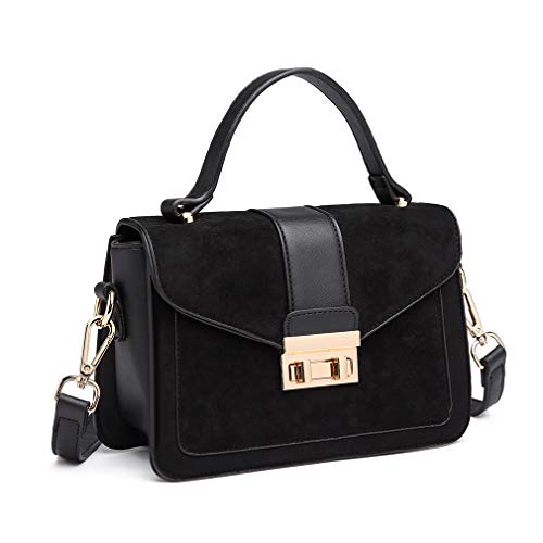 Miss Lulu Handtasche Damen Klein,Tasche Damen,Umhängetasche Damen (Schwarz) von Miss Lulu