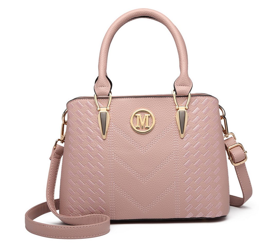 Miss Lulu Handtasche Mittelgroße Damen Henkeltasche, Lychee Muster, Strickprozess, Elegant (1-tlg) von Miss Lulu