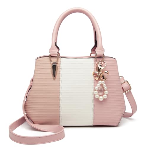 Miss Lulu Handtaschen Damen Mittelgroß Henkeltasche Umhängetaschen mit abnehmbarem Schulterriemen von Miss Lulu