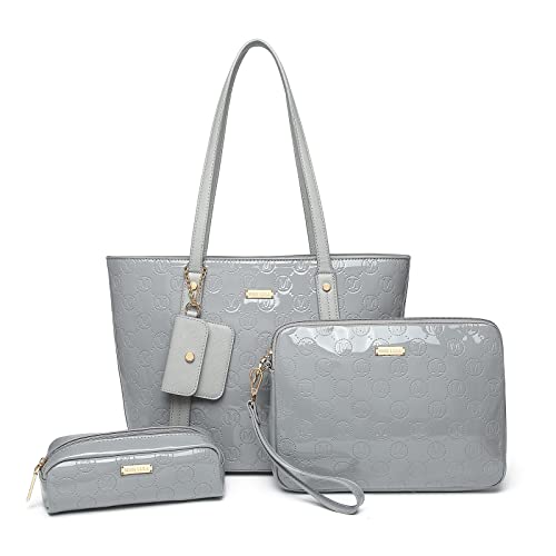 Miss Lulu Henkeltasche Damen Mittelgroß Shopper Tasche Groß Handtasche für die Schule 4 Pcs Set von Miss Lulu