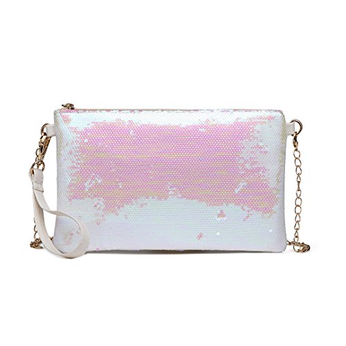 Miss Lulu Clutches Damen Kleine Kettentasche Damen Brieftaschen Umhängetasche Clutches Schultertasche Party Pailletten Synthetische von Miss Lulu