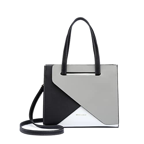 Miss Lulu Damen Handtasche Henkeltasche Handtasche PU Leder Schultertasche mit verstellbarem Riemen, Tragegriff oben, für Alltags Mode Arbeit Mittelgroß von Miss Lulu