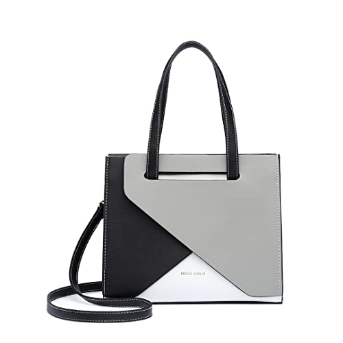 Miss Lulu Damen Handtasche Henkeltasche PU Leder Schultertasche mit verstellbarem Riemen, Tragegriff oben, für Alltags Mode Arbeit Mittelgroß von Miss Lulu