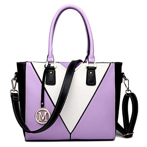 Miss Lulu Pu Ledertasche Damen Schultertasche Handtasche von Miss Lulu