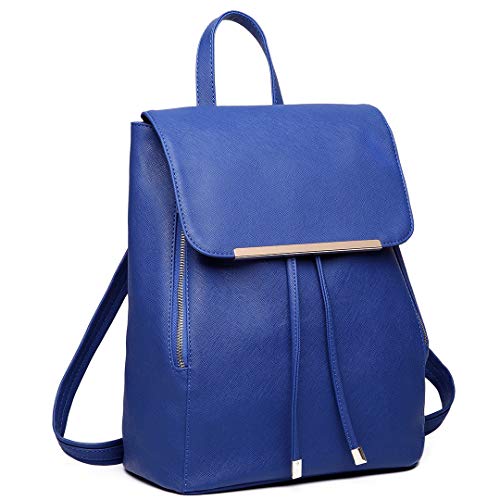 Miss Lulu Rucksack Damen Klein Wasserdicht Rucksack Cityrucksack Backpack Women Modern Backpack Damen PU Leder für Reisen Arbeit Schule (Marineblau) von Miss Lulu