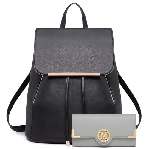 Miss Lulu Damen Rucksack Damen Cityrucksack Casual Daypacks Wasserdicht Schulrucksack mit Kordelzug Polyester Lightweight Medium von Miss Lulu