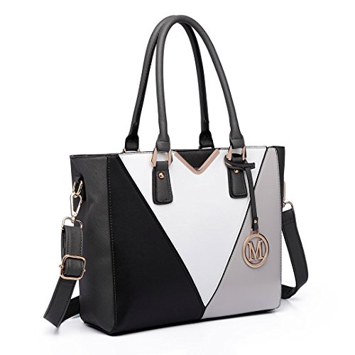 Miss Lulu Handtasche Damen, Taschen Damen, Schultertaschen Damen Shopper Damen Handtaschen Damen V-förmiges Design Handtasche Damen Synthetic Ledertasche Mit abnehmbarem Schultergurt von Miss Lulu