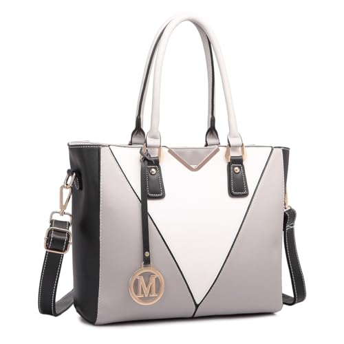 Miss Lulu Handtasche Damen, Taschen Damen, Schultertaschen Damen Shopper Damen Handtaschen Damen V-förmiges Design Handtasche Damen Synthetic Ledertasche Mit abnehmbarem Schultergurt von Miss Lulu