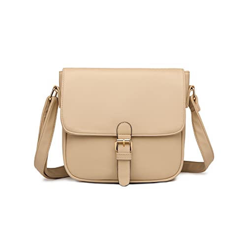 Miss Lulu Umhängetasche Damen Mittelgroß Handtasche Damen Crossbody Bag Damen aus PU Leder mit Abnehmbar Schultergurt von Miss Lulu