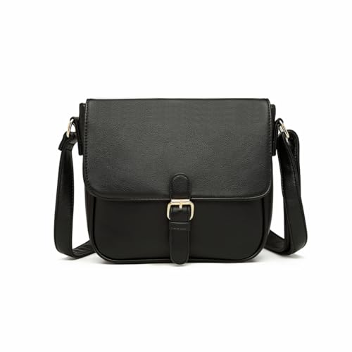 Miss Lulu Damen-Handtasche mit Tragegriff oben, elegant, modern, für Arbeit, Einkaufen, Reisen, Schwarz, Einheitsgröße von Miss Lulu