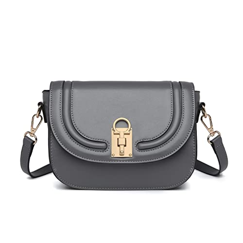 Miss Lulu Frauen Umhängetasche Schultertaschen Kleine Crossbody Bag Damen Handtasche PU Leder mit Schloss Abnehmbar Schultergurt für Frauen von Miss Lulu