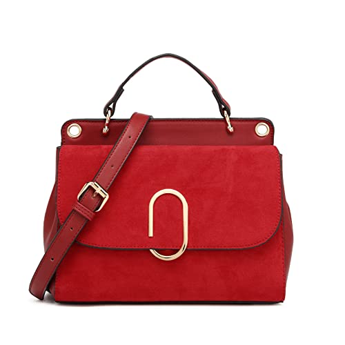 Miss Lulu Umhängetasche für Frauen Top Griff Tasche Kleine Handtaschen Arbeit Shopping Reise PU Leder Wildleder von Miss Lulu