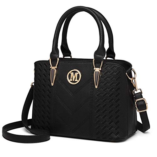 Miss Lulu Handtasche Damen mittelgroß klassisch Henkeltasche Schultertasche mit Lychee Muster mehreren Innentaschen Umhängetasche Arbeit Freizeit Alltags Tasche von Miss Lulu