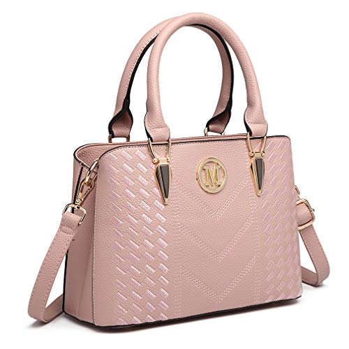 Miss Lulu Handtasche Damen Mittelgroß Henkeltasche Elegante Schultertasche Tasche für Damen mit Lychee Muster damenhandtasche aus PU Leder mit Abnehmbarer Schultergurt von Miss Lulu