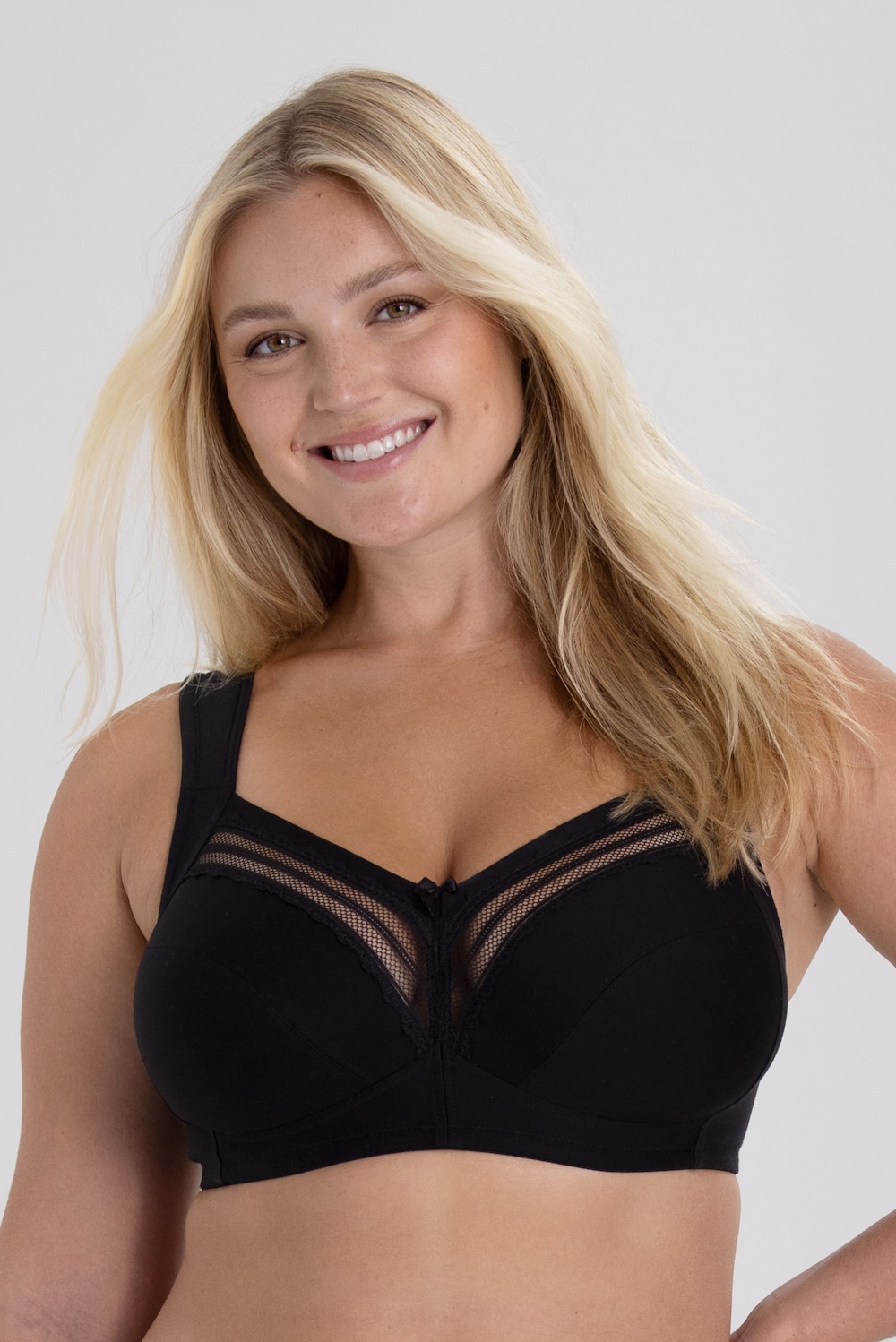 Große Größen Essence BH, Damen, schwarz, Größe: 85B, Baumwolle/Elasthan/Polyester, Happy Size Women von Miss Mary of Sweden