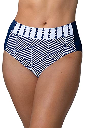 Miss Mary of Sweden Azur gemusterte Bikinihose als Maximodell 46 Navyblau von Miss Mary of Sweden