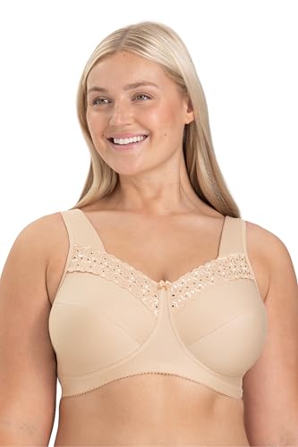 Miss Mary - Broderie Anglaise, BH ohne Bügel für Damen, Baumwoll-BH, Bequeme Vollschalen-BHS mit Stützfunktion 100F Beige Miss Mary - Broderie Anglaise, BH ohne Bügel für Damen, Baumwoll-BH, Bequeme Vollschalen-BHS mit Stützfunktion 100F Beige von Miss Mary of Sweden