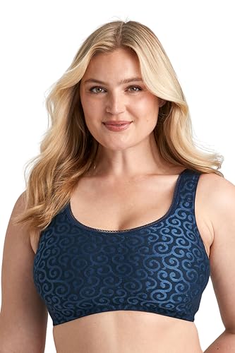 Miss Mary of Sweden Bügelloses BH-Tanktop Curly Relax Breite gepolsterte Komfortträger 75C Dunkelblau von Miss Mary of Sweden