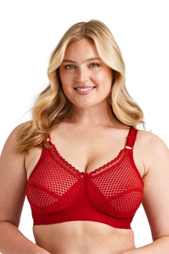 Miss Mary of Sweden Cotton Dots gemusterter, bügelloser BH, der hervorragenden Halt bietet 110C Rot von Miss Mary of Sweden