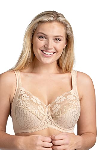 Miss Mary of Sweden Jacquard & Lace Bügel-BH mit seitlicher Unterstützung 110B Beige von Miss Mary of Sweden