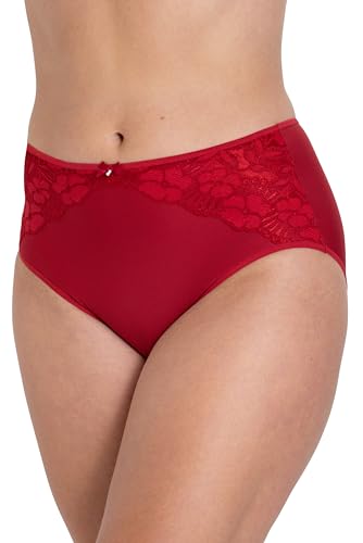 Miss Mary of Sweden Jacquard & Lace Panty – Elegante Unterwäsche mit dekorativen Spitzendetails 48 Rot von Miss Mary of Sweden