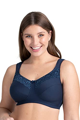 Miss Mary of Sweden Nicht-wattierter bügelloser Minimizer BH Cotton Now Flache Schalen 105B Dunkelblau von Miss Mary of Sweden