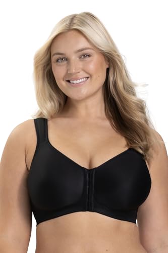 Miss Mary of Sweden Stay Fresh BH mit Vorderverschluss – Bügelloser Komfort-BH mit kühlendem Material und Breiten Trägern 95C Schwarz von Miss Mary of Sweden