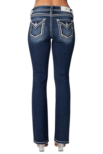 Miss Me - - 34" Low-Rise-Bootcut-Jeans für Damen, Kolorit Dark Blue, Größe: 29W x 34L von Miss Me