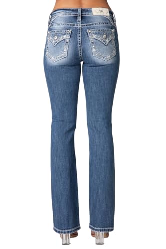 Miss Me - - 34" Low-Rise-Bootcut-Jeans für Damen, Kolorit Medium Blue, Größe: 25W x 34L von Miss Me