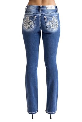 Miss Me - - 34" Low-Rise-Bootcut-Jeans für Damen, Kolorit Medium Blue, Größe: 26W x 34L von Miss Me