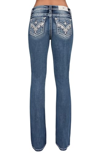 Miss Me - - Bootcut-Jeans mit mittelhohem Bund für Damen, Kolorit Dark Blue, Größe: 32W von Miss Me