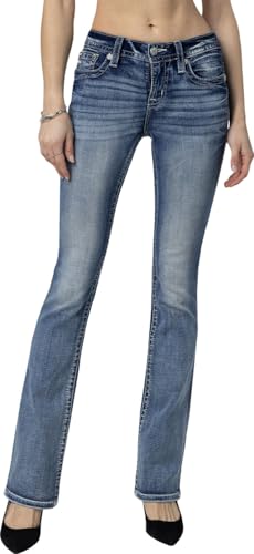 Miss Me - - Bootcut-Jeans mit mittelhohem Bund für Damen, Kolorit Medium Blue, Größe: 28W von Miss Me