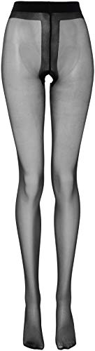 Miss O Damen Strumpfhose mit offenem Schritt, 20_den, Schwarz, L/X-Large von Miss O