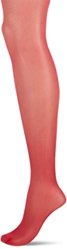 Miss O - Glänzende Ouvert Strumpfhose mit Rücknaht, Schrittoffen (XXL, New Red) von Miss O