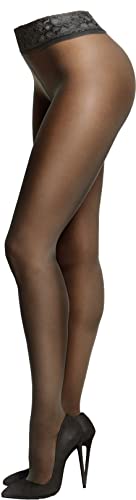 Miss O Ouvert Strumpfhose 20den, mit offenem Schritt, Schrittoffen mit Spitzenbund (as3, alpha, l, x_l, regular, regular, Black) von Miss O