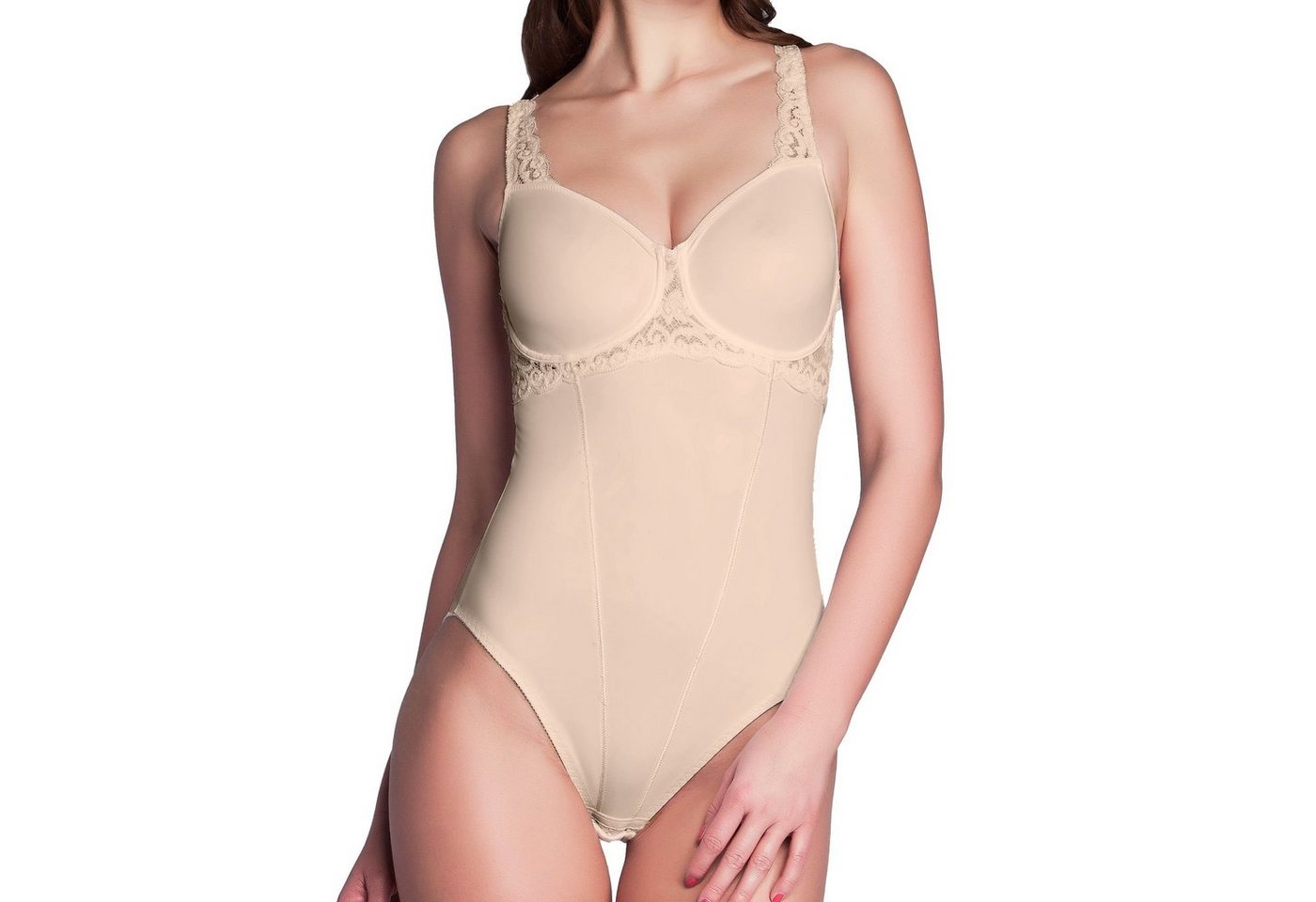 Miss Perfect Body 5589 Figurformender Minimizer Funktionsbody mit Spitze in Größe B-D 75-95, E 75-90 von Miss Perfect