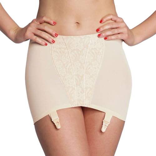 Miss Perfect Dessous Body Trim Hüfthalter Damen Shapewear stark formend Strumpgürtel Strumpfhalter Miedergürtel Strapsgürtel Hüftgürtel Powernet in Hautfarben Größe 100 (50) von Miss Perfect