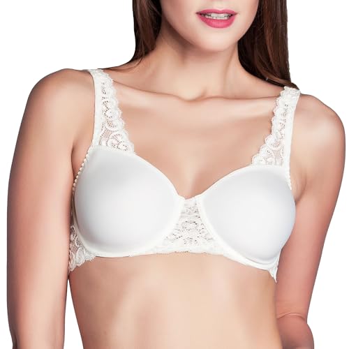 Miss Perfect Dessous Damen Minimizer BH mit Bügel Bügel BH Spitze BH Minimizer BH in Champagner Größe 95B von Miss Perfect