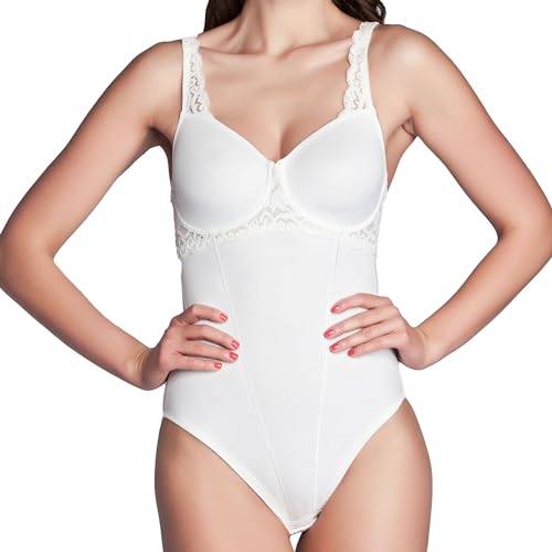 Miss Perfect Dessous Minimizer Funktionsbody Body Damen Shapewear Damen Body Shaper Damen Body Spitze in Champagner Größe 85B von Miss Perfect