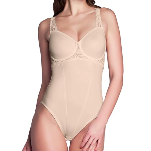 Miss Perfect Dessous Minimizer Funktionsbody Body Damen Shapewear Damen Body Shaper Damen Body Spitze in Haut Größe 90D von Miss Perfect