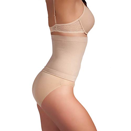 Miss Perfect Form & Funktion Shapewear Damen - Taillenformer Bauchweg Body Shaper Damen Korsett Waist Trainer Korsage Damen in Haut Größe L von Miss Perfect