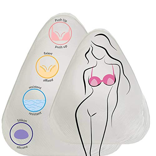 Miss Perfect Wow 2 Go BH Einlagen Beach Triangle, Push-up, Add-a-Size, Mini und Contour Silikon Transparent von Miss Perfect