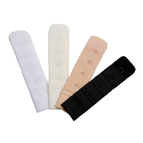 Miss Perfect Wow 2 Go BH Verlängerung Erweiterung BH Verschluss Bra Extender Verlängerung 4er-Set oder 6er-Set Haut Schwarz Weiß Champagner Blau Rot von Miss Perfect