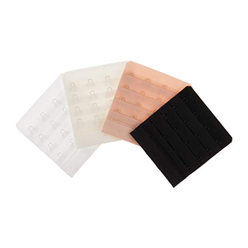 Miss Perfect Wow 2 Go BH Verlängerung Erweiterung BH Verschluss Bra Extender Verlängerung 4er-Set oder 6er-Set Haut Schwarz Weiß Champagner Blau Rot von Miss Perfect
