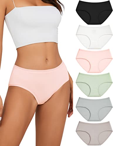 Miss Q.A.Q Unterhosen Damen Modal Bequeme Slips Mehrpack Hipster Unterwäsche Damen Pantys Frauen Weich Unterwäsche 6er Stück von Miss Q.A.Q