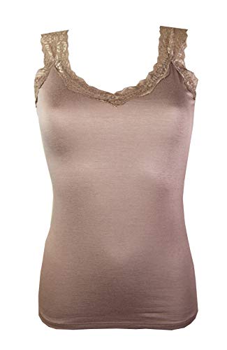 Miss Rouge Top, Trägertop mit Spitze, taupe, One size von Miss Rouge