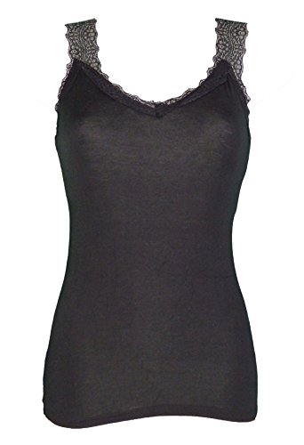 Miss Rouge Top, Trägertop mit Spitze, Schwarz , One size von Miss Rouge